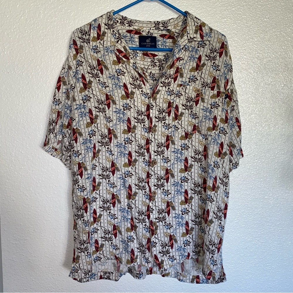 Caribbean Joe Men's Hawaiian Shirt Size XL Surf Boards Pineapples